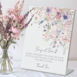 Wildflower Bouquet Flower Bar Pedestal Sign