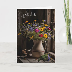 Wildflower Bouquet for Thank You Card