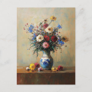 Wildflower Bouquet in a Vase Still Life Postcard