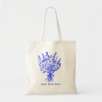 Wildflower Bouquet Loose Floral Doodle Custom Blue