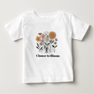 Wildflower Bouquet Minimalist Floral Art Print Baby T-Shirt