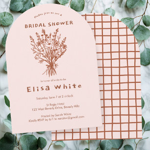 Wildflower Bouquet Rustic Arch Whimsical Shower  Invitation