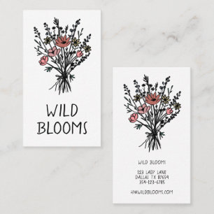 Wildflower Bouquet Rustic Minimal Simple Floral Business Card