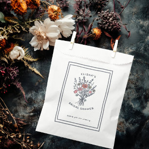 Wildflower Bouquet Rustic Whimsical Bridal Shower  Favour Bags