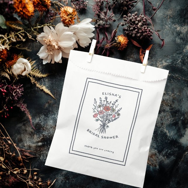 Wildflower Bouquet Rustic Whimsical Bridal Shower  Favour Bags (Wildflower Bouquet Rustic Whimsical Bridal Shower Favor Bag
)