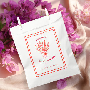 Wildflower Bouquet Rustic Whimsical Bridal Shower Favour Bags