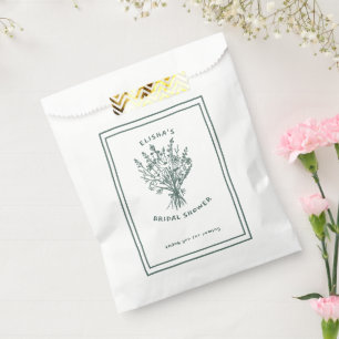 Wildflower Bouquet Rustic Whimsical Bridal Shower Favour Bags