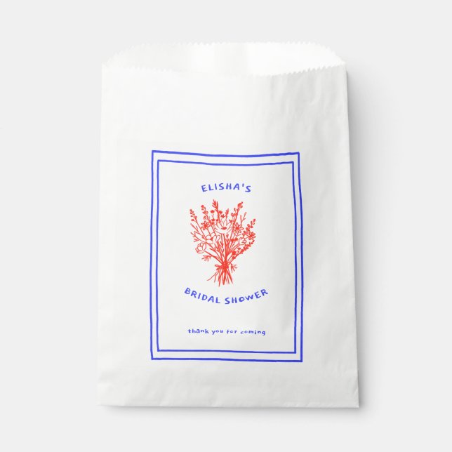 Wildflower Bouquet Rustic Whimsical Bridal Shower  Favour Bags (Front)