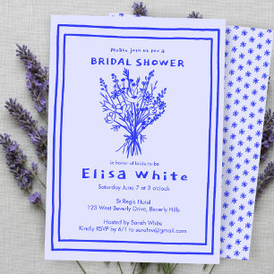 Wildflower Bouquet Rustic Whimsical Bridal Shower  Invitation