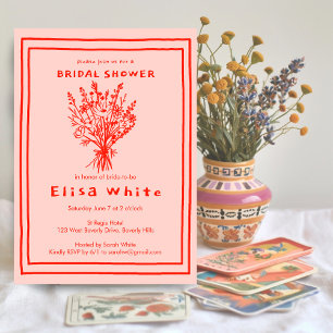 Wildflower Bouquet Rustic Whimsical Bridal Shower Invitation
