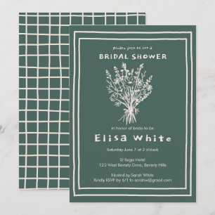 Wildflower Bouquet Rustic Whimsical Bridal Shower Invitation