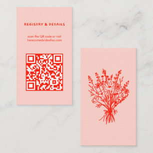 Wildflower Bouquet Rustic Whimsical QR Code Bridal Enclosure Card