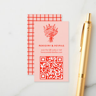 Wildflower Bouquet Rustic Whimsical QR Code Bridal Enclosure Card