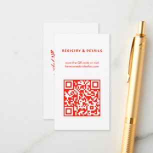 Wildflower Bouquet Rustic Whimsical QR Code Bridal Enclosure Card