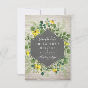 Wildflower Bouquet White Brick Save The Date