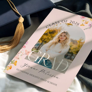 Wildflower & Bow Graduation Invitation