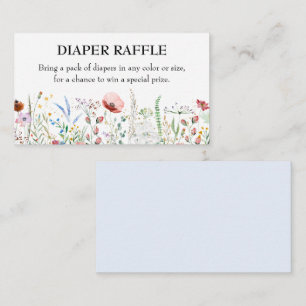 Wildflower Boy Baby Shower Diaper Raffle Enclosure Card