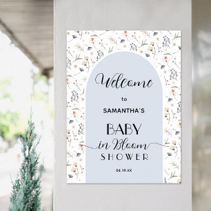 Wildflower Boy Baby Shower Welcome Poster