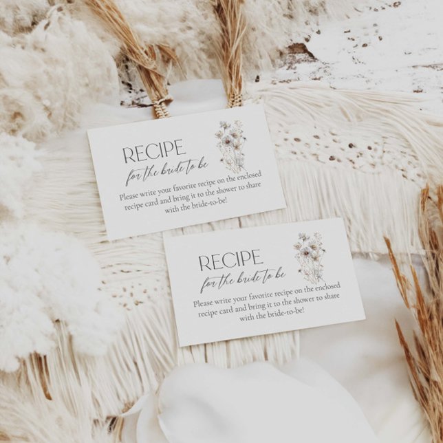 Wildflower Bridal Recipe for the Bride to be Enclosure Card (Creator Uploaded)