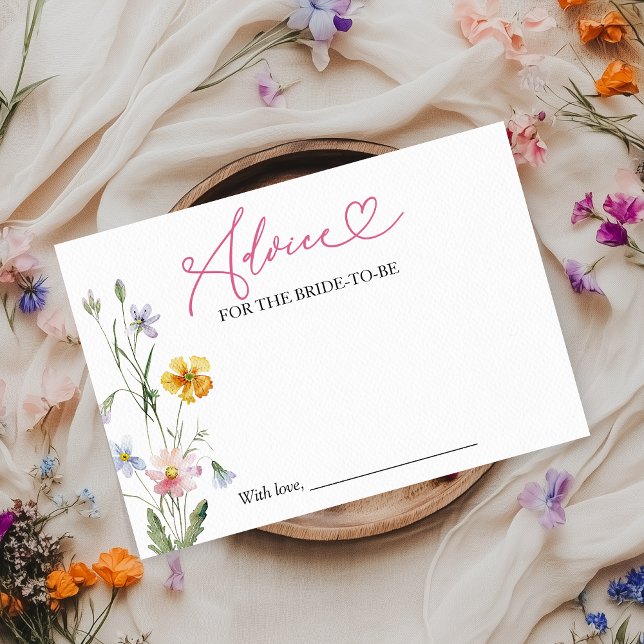 Wildflower Bridal Shower Advice for the Bride Card (Creator Uploaded)