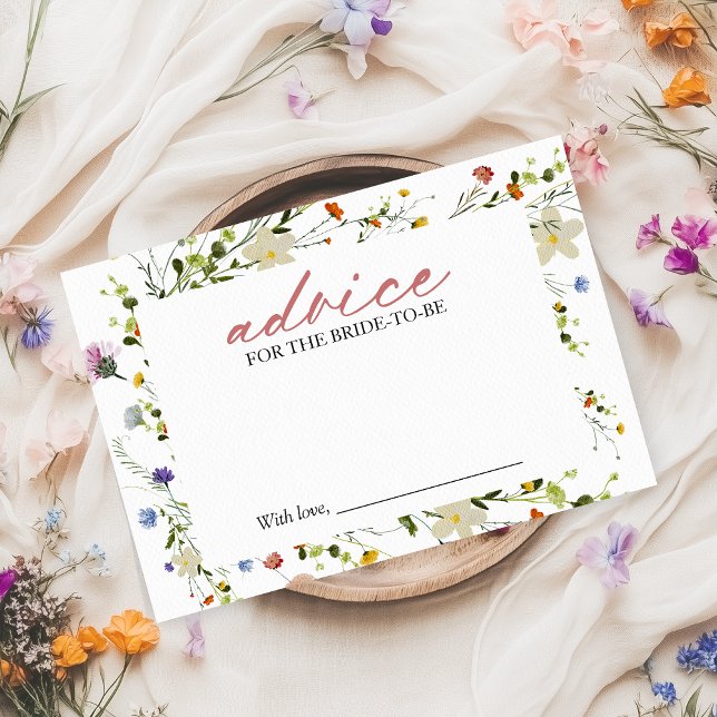 Wildflower Bridal Shower Advice for the Bride Card (Creator Uploaded)