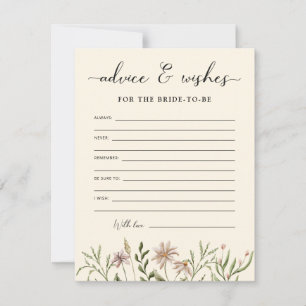 Wildflower Bridal Shower Advice & Wishes 