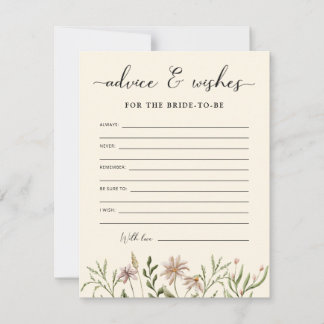 Wildflower Bridal Shower Advice & Wishes 