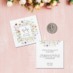Wildflower Bridal Shower Budget Thank You Card<br><div class="desc">These small 2.5" x 2.5" thank cards feature a hand-lettered "thank you" and your name on the front with a personal message on the back (leave blank if you want to handwrite your thanks.) *TIP: These cards are too small to mail in the USA unless you use a larger accepted...</div>