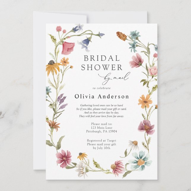 Wildflower Bridal Shower by Mail Invitation (Front)