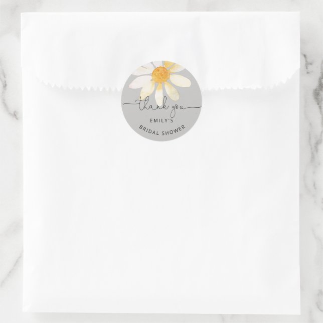 Wildflower bridal shower classic round sticker (Bag)