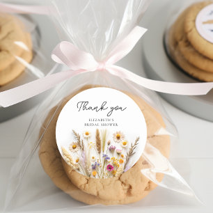 Wildflower Bridal Shower Classic Round Sticker