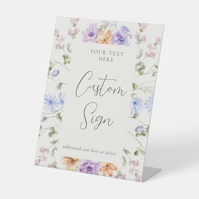 Wildflower Bridal Shower Custom Text Sign (Front)