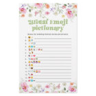 Wildflower bridal shower emoji pictionary game