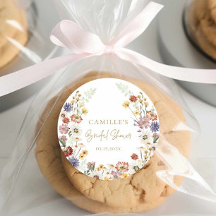 Wildflower Bridal Shower Favor Sticker