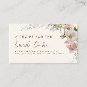 Wildflower Bridal Shower Garden Recipe Share Enclosure Card