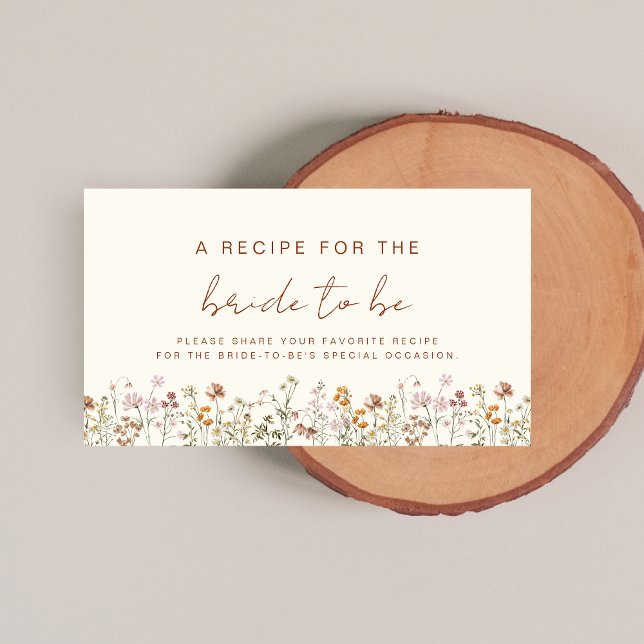 Wildflower Bridal Shower Garden Recipe Share Enclosure Card (Creator Uploaded)