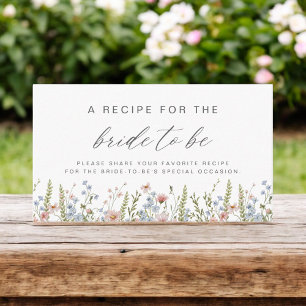 Wildflower Bridal Shower Garden Recipe Share Enclosure Card