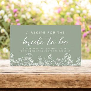 Wildflower Bridal Shower Garden Recipe Share Enclosure Card