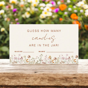 Wildflower Bridal Shower Guess How Many Candy Game Enclosure Card