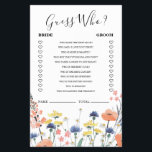 Wildflower bridal shower Guess Who Game Flyer<br><div class="desc">Who knows the Bride best Bridal "Guess Who? "shower game. Wildflower bridal shower design.</div>