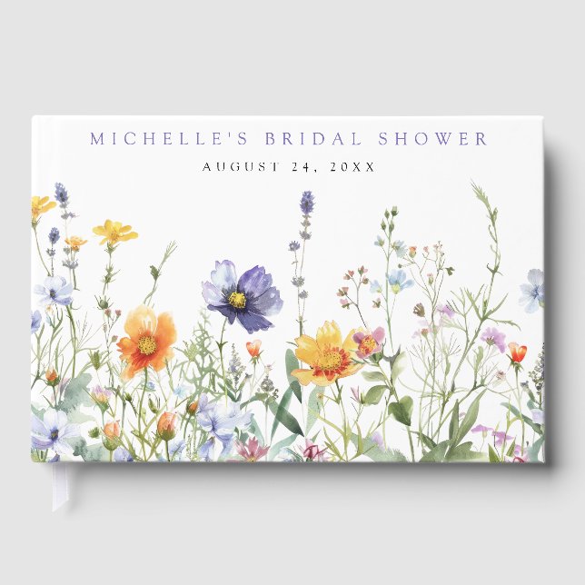 Wildflower Bridal Shower Guest Book (Front)