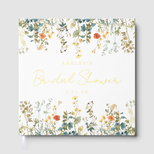 Wildflower Bridal Shower Guest Book (Front)