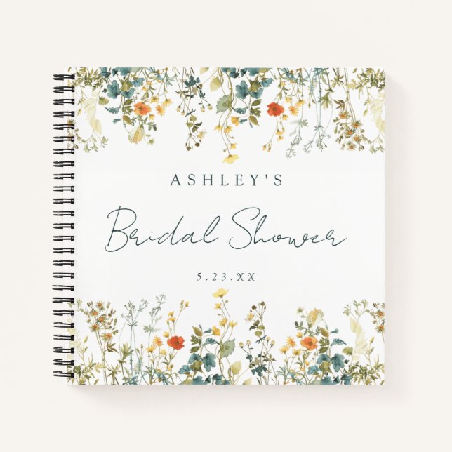 Wildflower Bridal Shower Guest Book (Front)