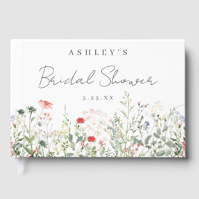 Wildflower Bridal Shower Guest Book (Front)