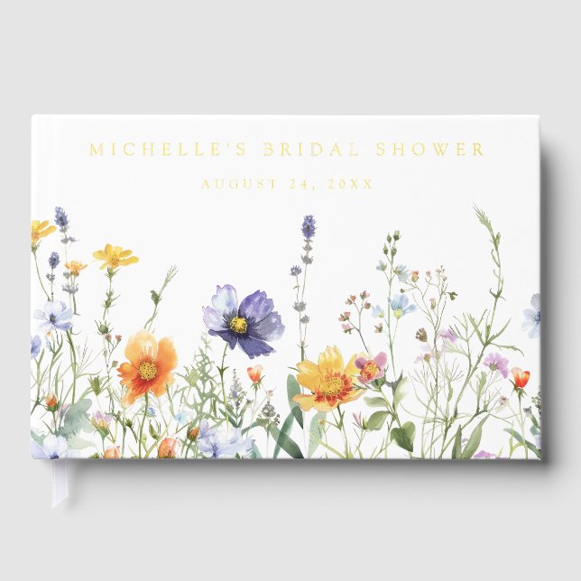 Wildflower Bridal Shower Guest Book (Front)