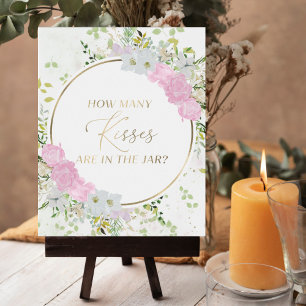 Wildflower Bridal Shower How Many Kisses Sign