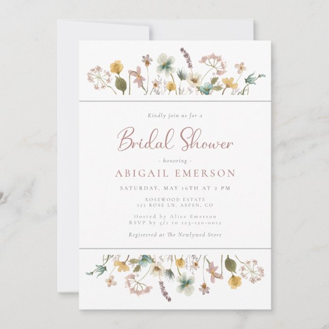 Wildflower Bridal Shower Invitation (Front)