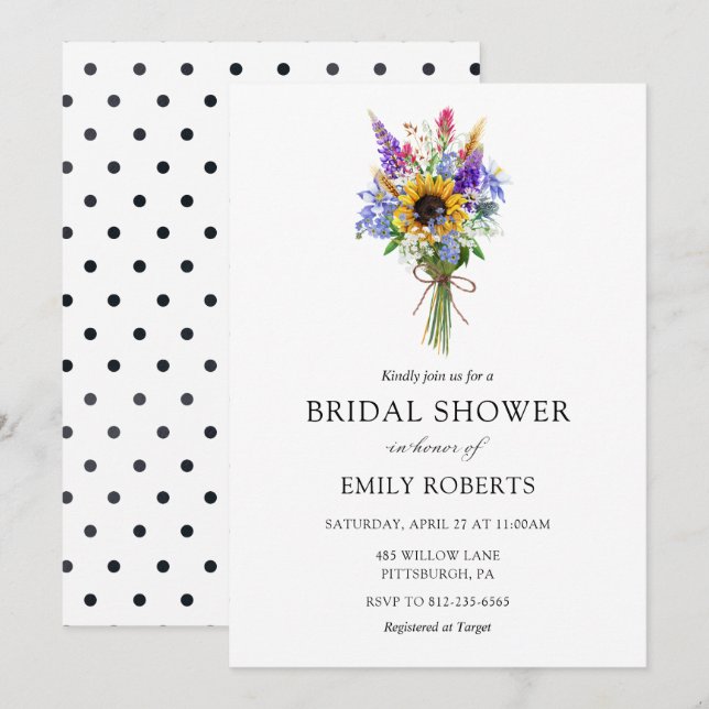 Wildflower Bridal Shower invitation (Front/Back)