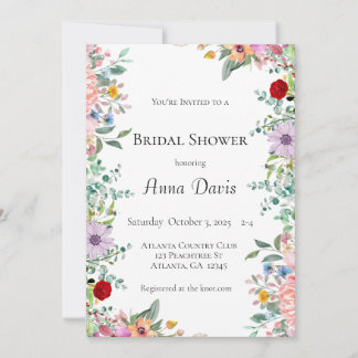 Wildflower Bridal Shower Invitation