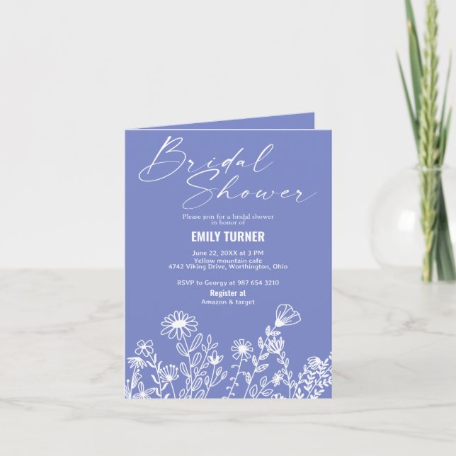 Wildflower Bridal shower Invitation (Front)